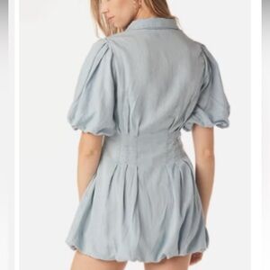 Tart Collections Kara Dress Open Air Blues XS Tencel Rayon Baloon Short Sleeves